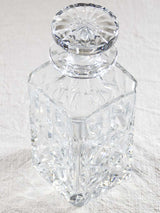 Mid century French crystal Whisky decanter with crisscross motifs