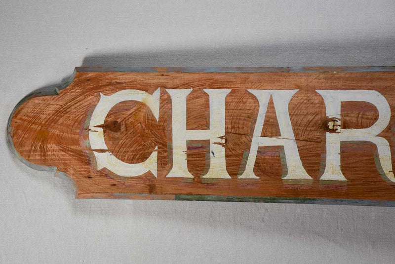 Large antique French Charcuterie sign 7'8"