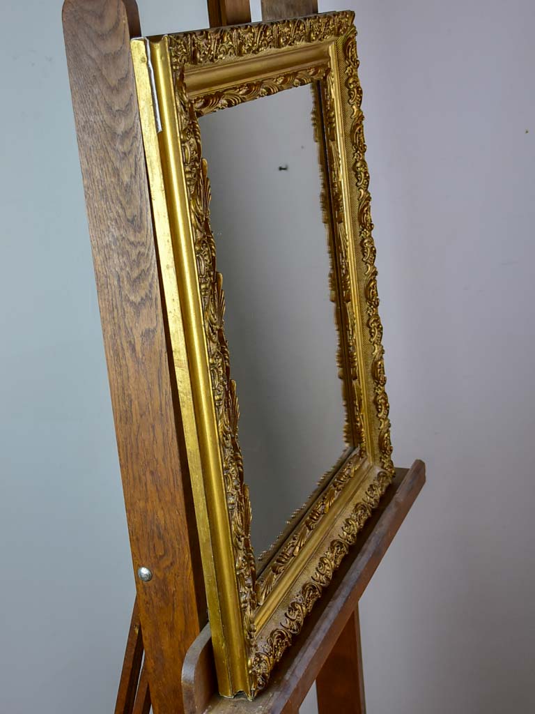 Pretty antique French mirror with decorative frame 21¼" x 25¼"