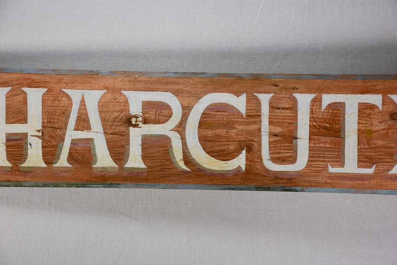 Large antique French Charcuterie sign 7'8"
