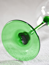 Set of 11 Alsace wine glasses with green stems