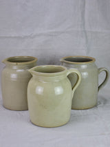 Three antique French milk pitchers from Auvergne 10¼"