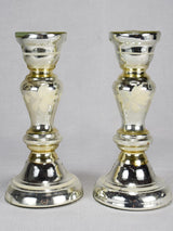 Pair of 19th-century mercury glass candlesticks 8¼"