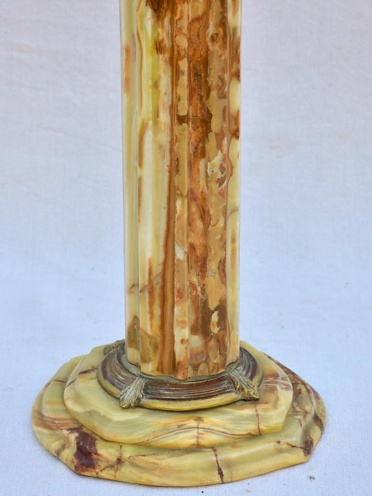 Mid century Alabaster and bronze display pedestal 37½"