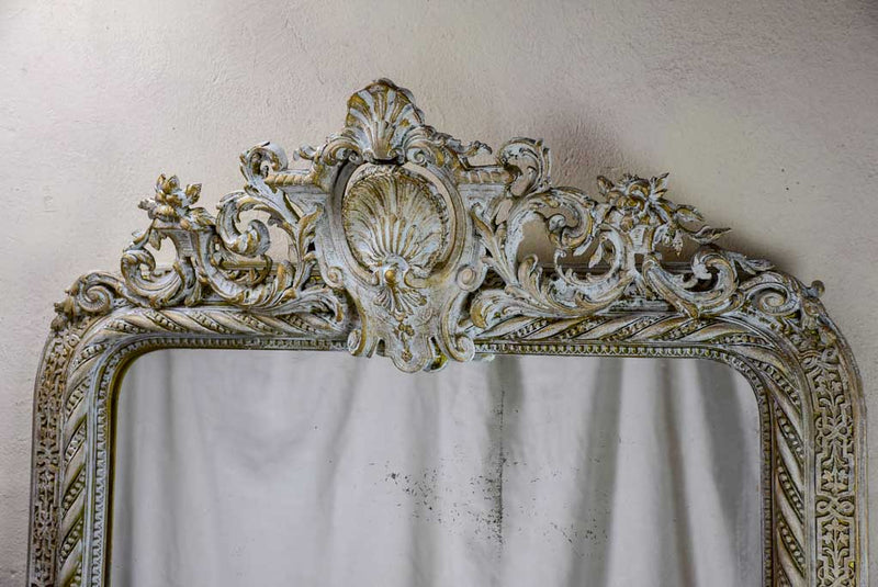 Very large Napoleon III mirror with shell crest 34¾" x 66½"