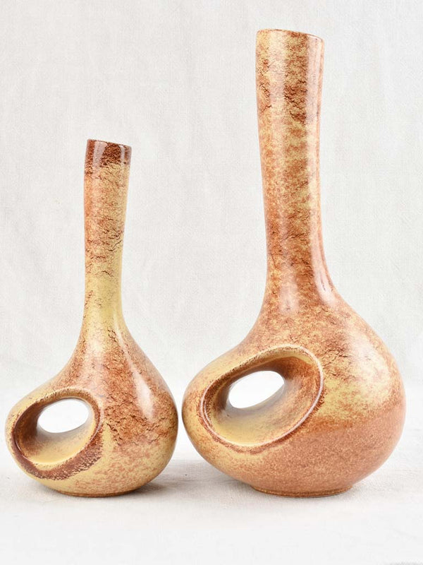 Vintage Ceramic Abstract-Handled Vases