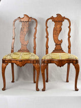 Pair of 18th century Dutch Chairs w/ marquetry