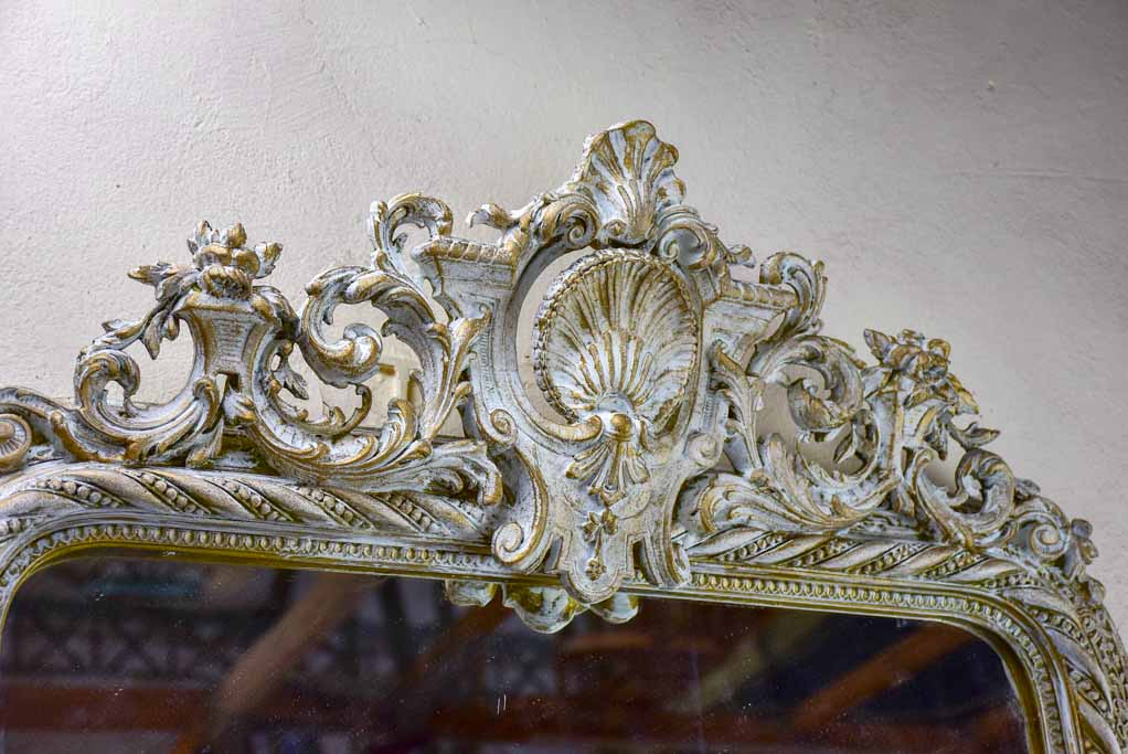 Very large Napoleon III mirror with shell crest 34¾" x 66½"
