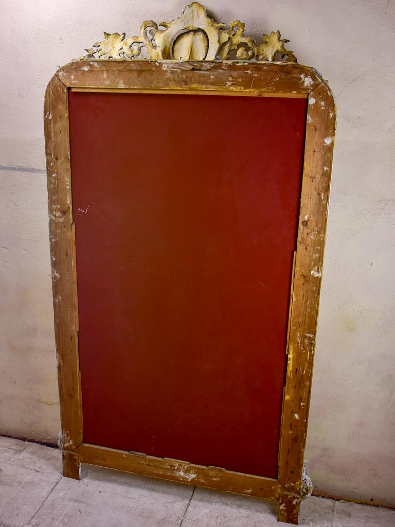 Very large Napoleon III mirror with shell crest 34¾" x 66½"