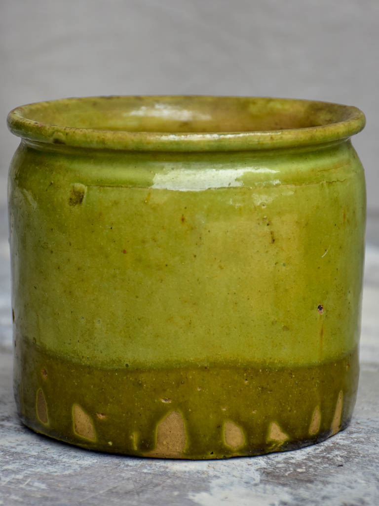 Antique French pot with light green glaze