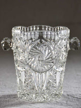 Small vintage French cut glass ice bucket