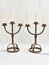 Elegant Wrought Iron 1950s Table Lamps