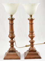 Nineteenth-century walnut based table lamps