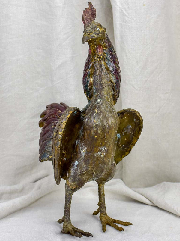 Antique French rooster - bronze