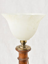 Vintage wooden lamps with glass shades