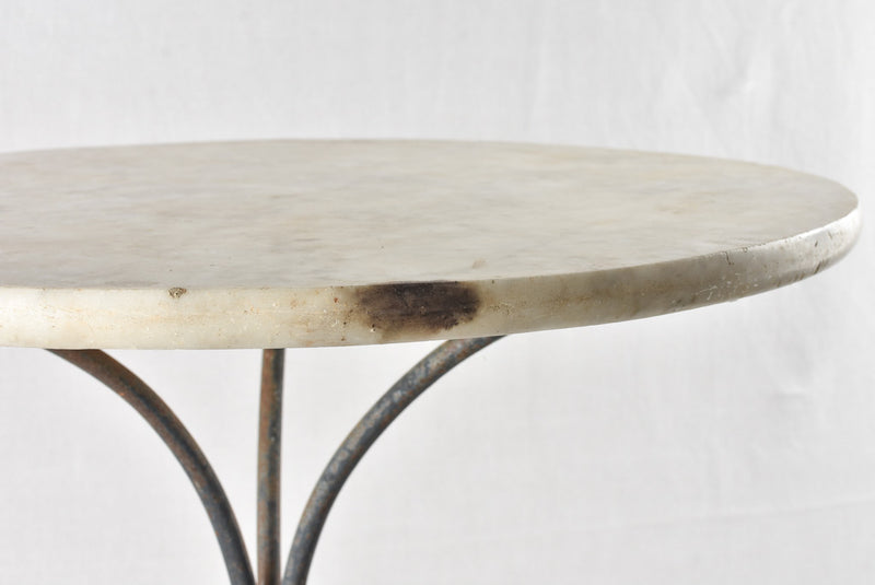 Antique cast iron bistro table with marble top