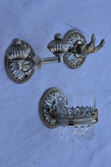 Collection of Louis XVI style towel holders and bathroom hardware accessories