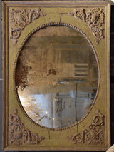 19th century French trumeau mirror with mint green frame