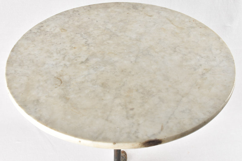 Antique cast iron bistro table with marble top