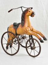 Antique French metal horse tricycle