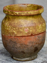 Antique French cup with yellow glaze