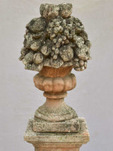 Pair of French concrete columns with fruit baskets 51"