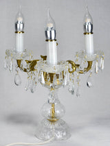 Elegant 1970s Crystal Glass Table Light