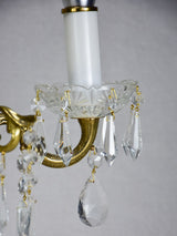 Elegant Antique Brass Crystal Table Lamp