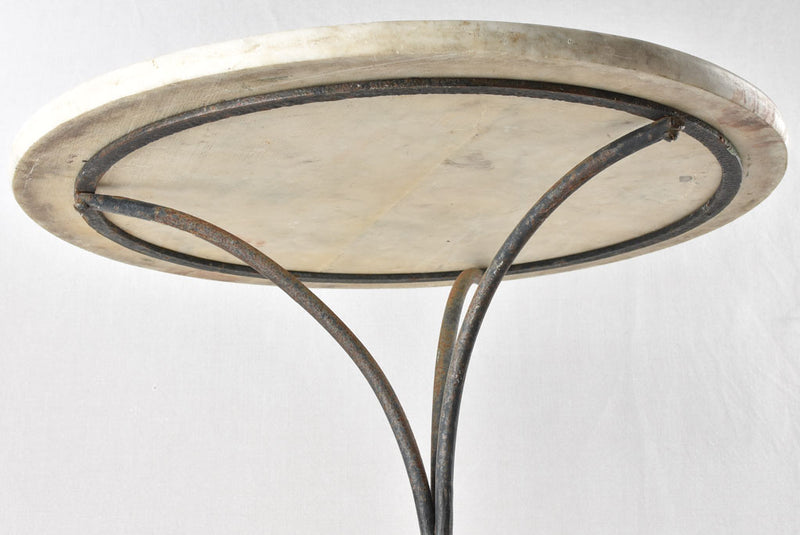 Antique cast iron bistro table with marble top