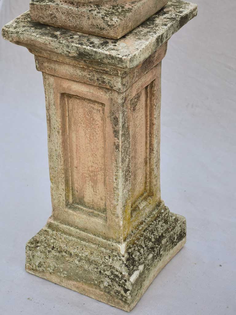Pair of French concrete columns with fruit baskets 51"