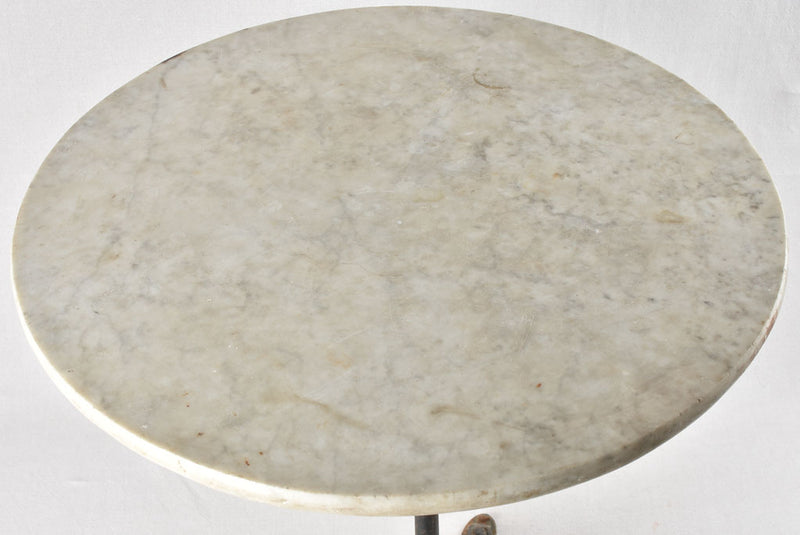 Antique cast iron bistro table with marble top