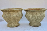 Pair of large garden planters with fleur-de-lys decoration 23¼" x 17¾"