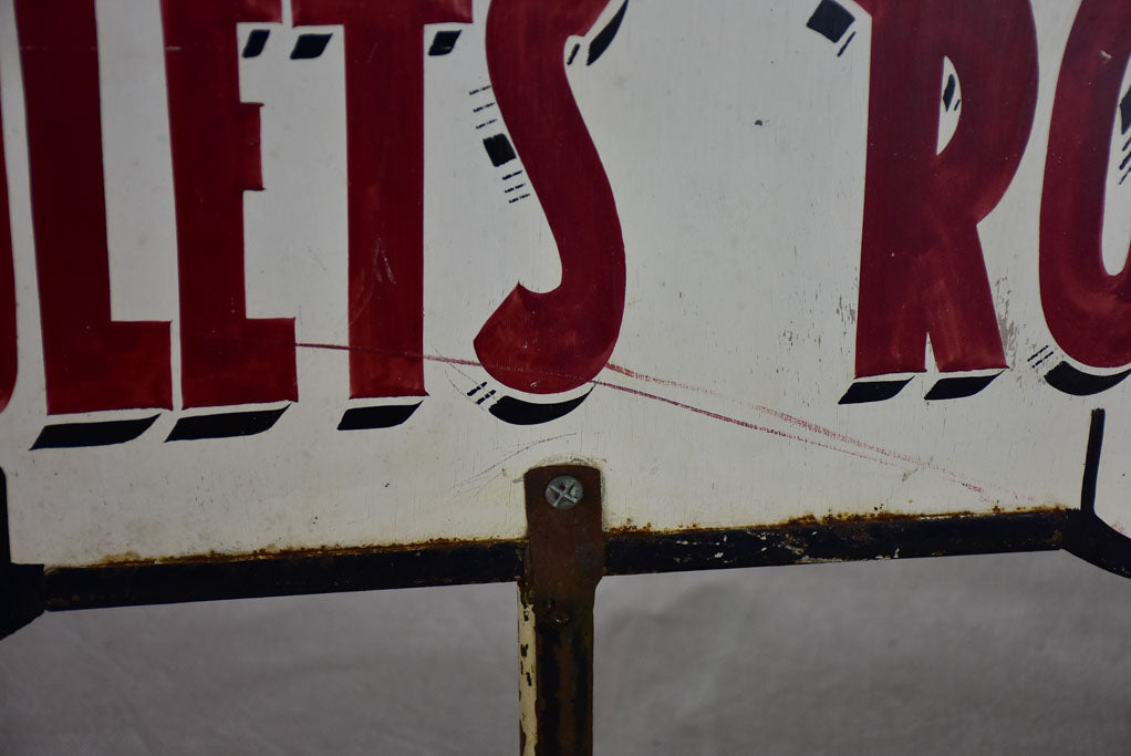 Large mid-century French roast chicken sign