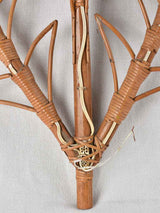 Pair of vintage raffia & bamboo wall sconces