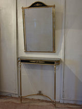 Maison Jansen style console table with matching mirror - dolphin and bay leaf motifs