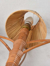 Pair of vintage raffia & bamboo wall sconces