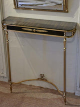 Maison Jansen style console table with matching mirror - dolphin and bay leaf motifs