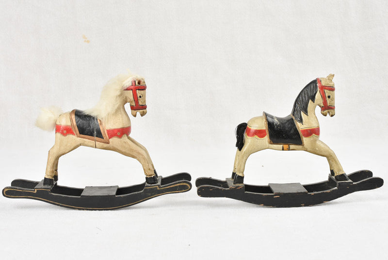 Pair of small Antique French Rocking Horses 6¼"