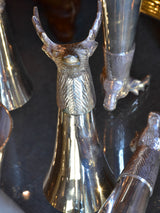 Set of six silver plated hunter’s champagne glasses