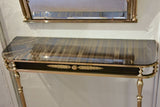 Maison Jansen style console table with matching mirror - dolphin and bay leaf motifs