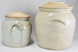 Two large earthenware crock-pots with lids 14½"