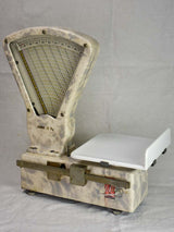 Set of mid century French epicerie scales with faux marble enamel