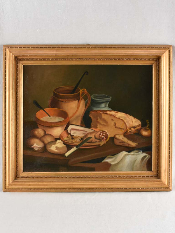 Vintage French kitchen still life painting