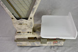 Set of mid century French epicerie scales with faux marble enamel