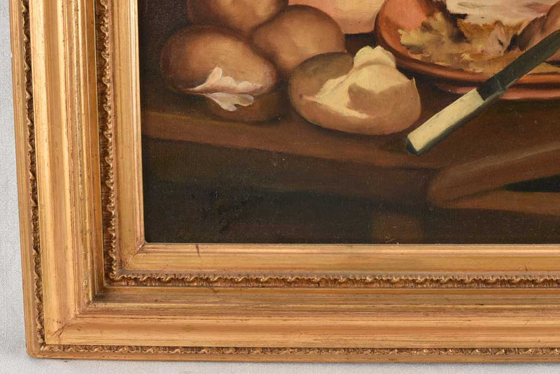 Vintage winter dining table still life painting 28¾" x 33½"