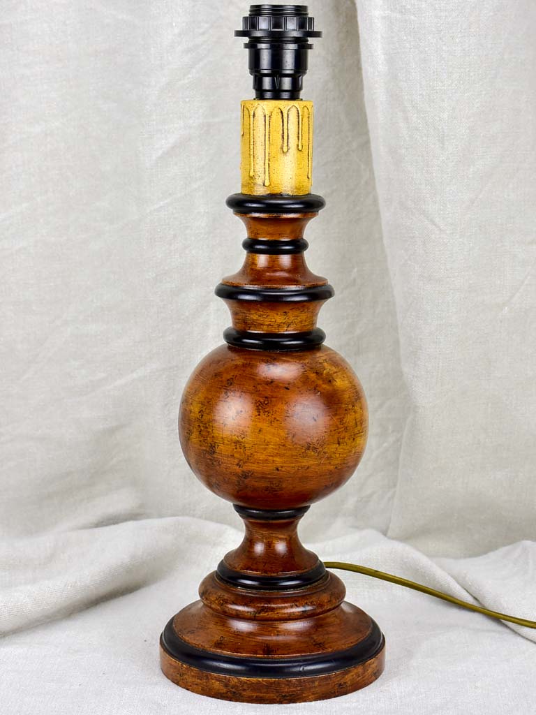 Vintage European faux bois lamp base