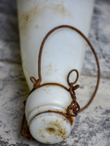 Antique French milk bottle - milk glass