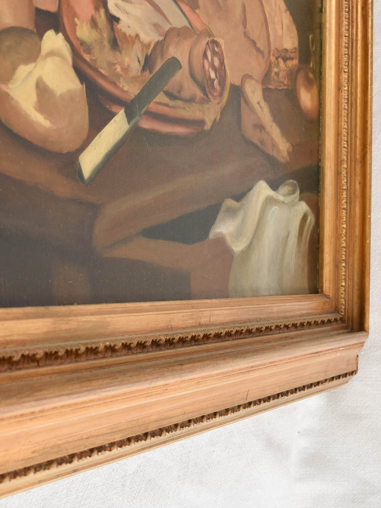 Vintage winter dining table still life painting 28¾" x 33½"