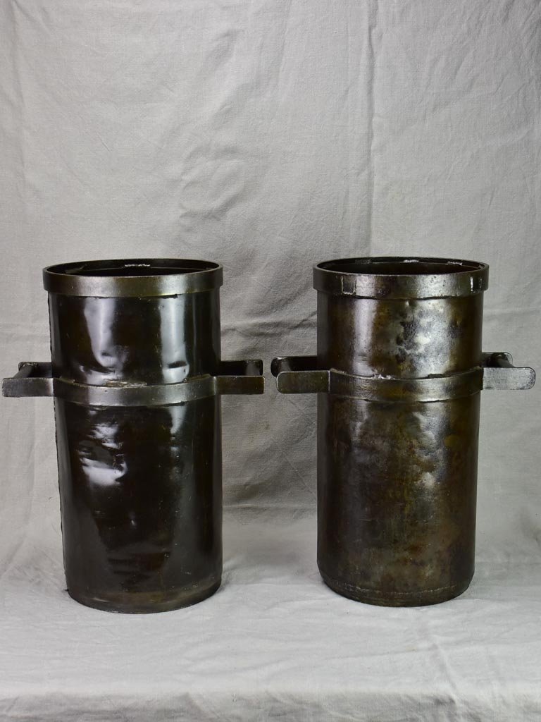 Pair of industrial recipient buckets from a watch factory 20¾"
