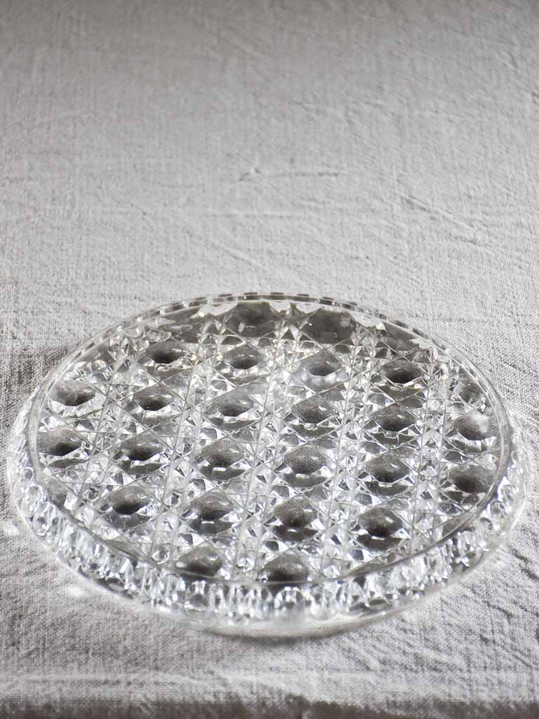 Superb antique French patisserie presentation dome on crystal plate